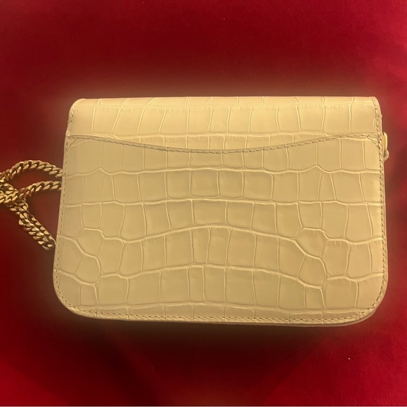 Sezane Milo Mini Classic Bag  Ecru Croco Print w/ Gold Chain Strap - Picture 11 of 12
